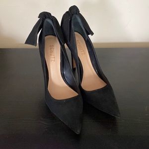 Black suede Schutz pumps